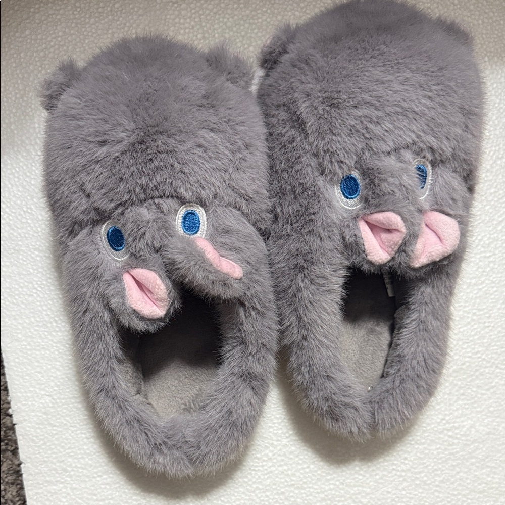 Gray Elephant Kids Slippers